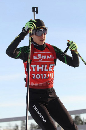Padial durante una prueba de biathlon 
