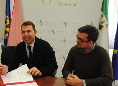 Noel López y el concejal de Deportes, Marcelo Montoya 