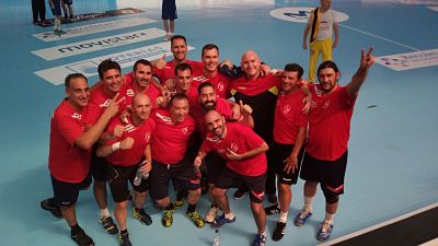 El equipo granadino celebra su triunfo 