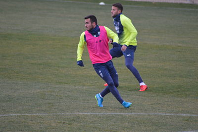 Joselu durante un partidillo 