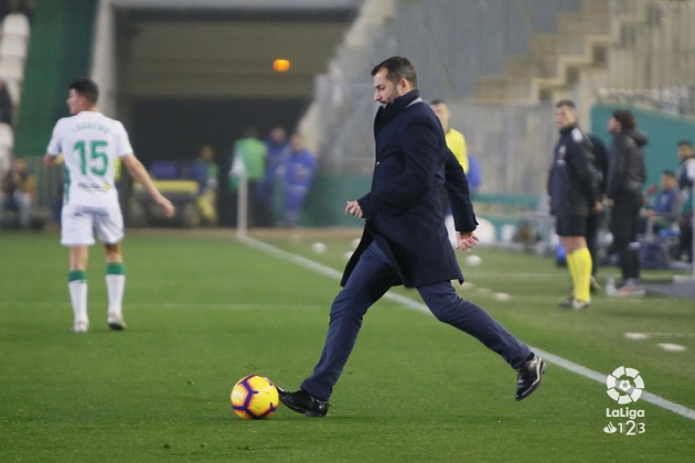 Diego Martínez en un lance del partido ante el Córdoba (LFP)