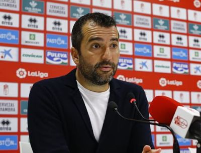 Diego Martínez, en rueda de prensa (P.VILLOSLADA GCF)