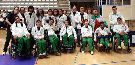 Manolo Martín con los compañeros de la Selección Andaluza de Boccia en Campeonato de España