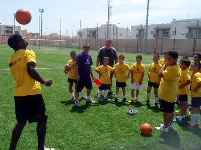 Gomis con los benjamines en la pasada edición del Campus (GRJ)
